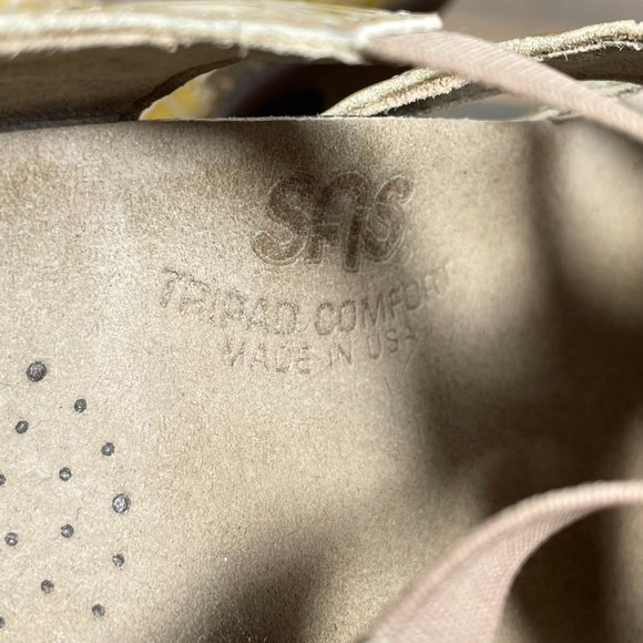 SAS Allegro Heel Strap Sandal Taupe Croc Print Patent Leather J3808432 Womens 5 - Picture 8 of 10